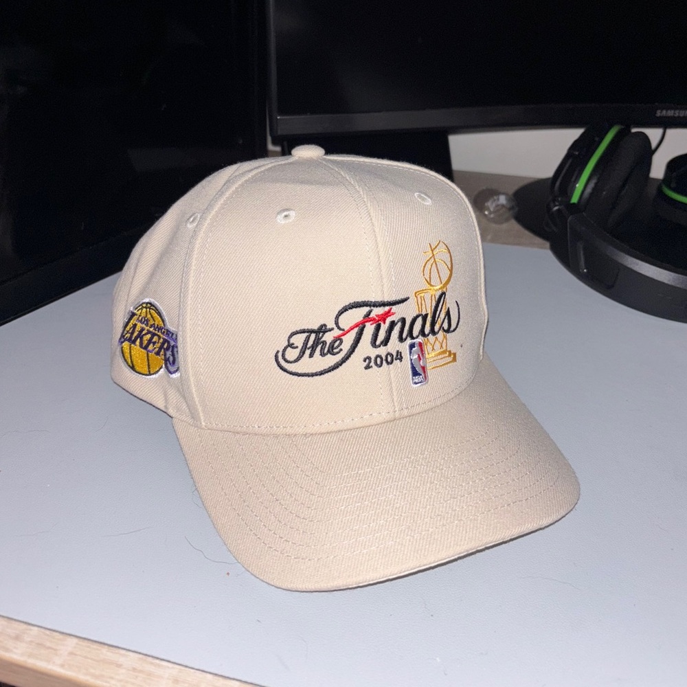 NBA Finals 2004 Stitched Cream Cap